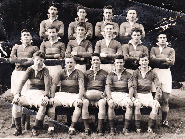 Rugby Team 1st XV 1958.jpg - Here's another photo including members of the original 1st XV  taken, I think, 1958 and features that fabulous open side wing forward popularly known as Bunny 